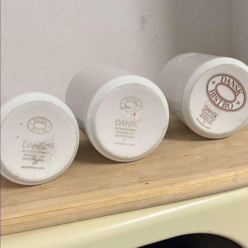 Dansk White Mug Trio - Picture 3 of 3